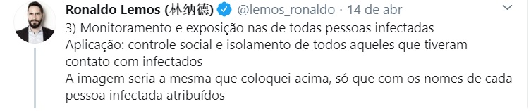 Post de Ronaldo Lemos no Twitter