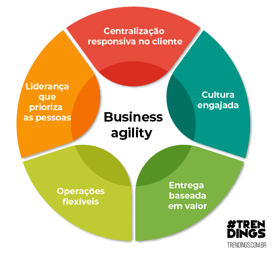 Infográfico sobre os propósitos do business agility